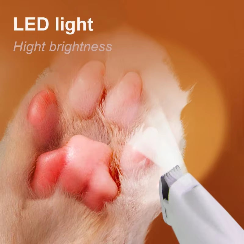 Professional Pet Grooming Trimmer with LED Light Dog Cat Paw Ear Face Foot Clipper Hair Shaver Machine for Pet Care