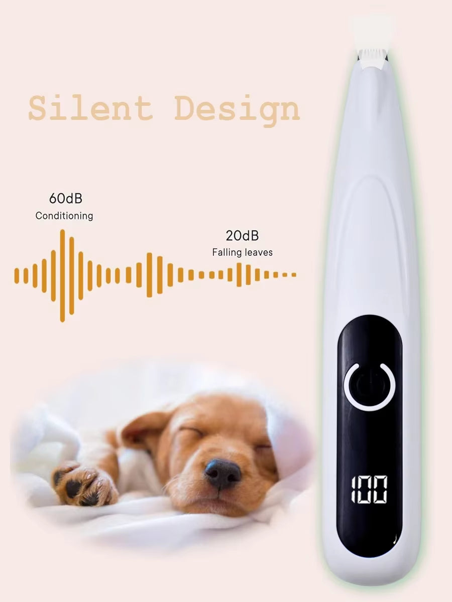 Professional Pet Grooming Trimmer with LED Light Dog Cat Paw Ear Face Foot Clipper Hair Shaver Machine for Pet Care