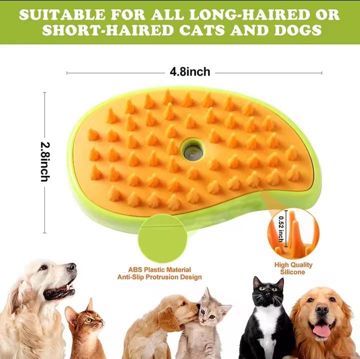 3-in-1 Electric Pet Grooming Brush — Steam Comb for Cats & Dogs, Hair Removal & Massage